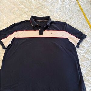 Tommy Hilfiger Men's Navy and White Casual Shirt